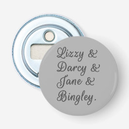 Pride en Prejudice-paren I Button Flesopener