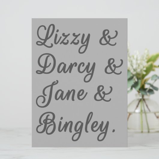 Pride en Prejudice-paren I Kaart (Staand voorkant)