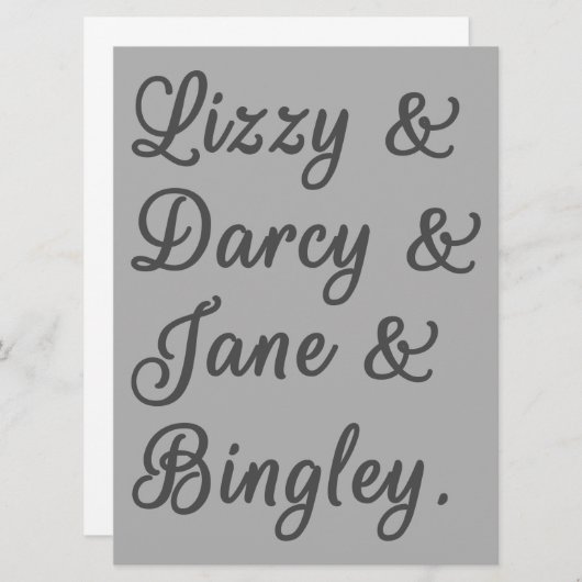 Pride en Prejudice-paren I Kaart (Voorkant / Achterkant)