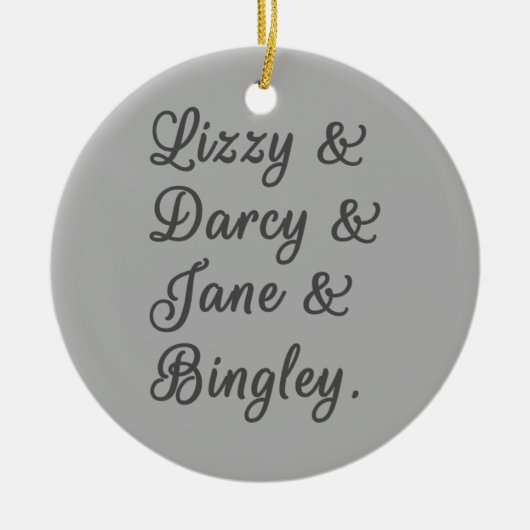 Pride en Prejudice-paren I Keramisch Ornament (Voorkant)