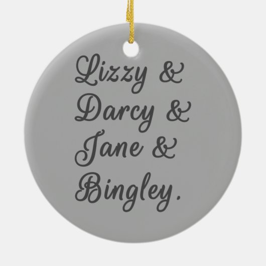 Pride en Prejudice-paren I Keramisch Ornament (Achterkant)