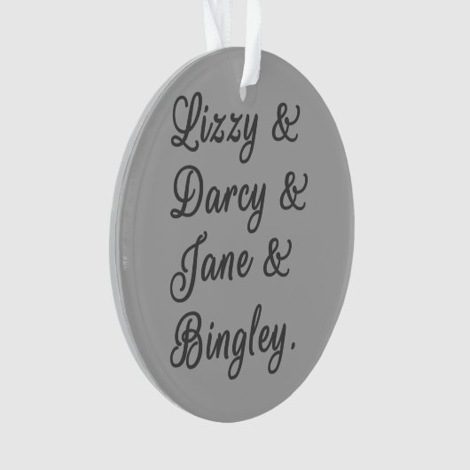 Pride en Prejudice-paren I Ornament (voorkant)