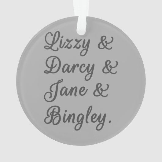 Pride en Prejudice-paren I Ornament (achterkant)