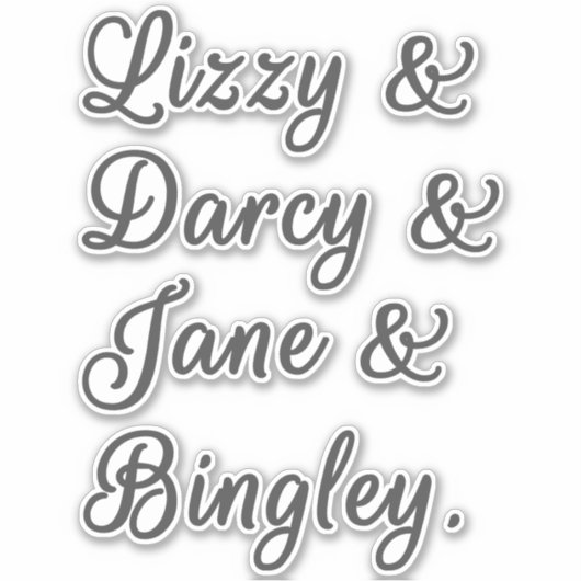 Pride en Prejudice-paren I Sticker (Voorkant)