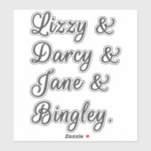 Pride en Prejudice-paren I Sticker (Vel)