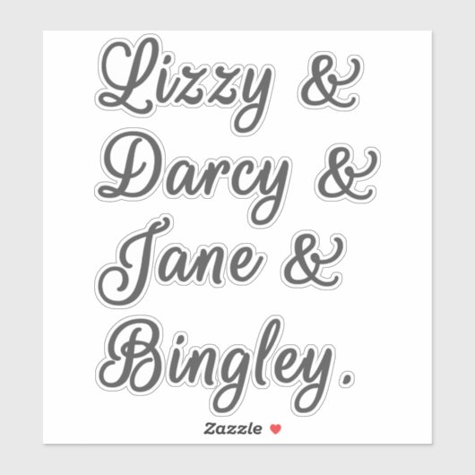 Pride en Prejudice-paren I Sticker (Vel)