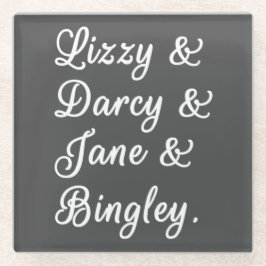Pride en Prejudice-paren II Glazen Onderzetter