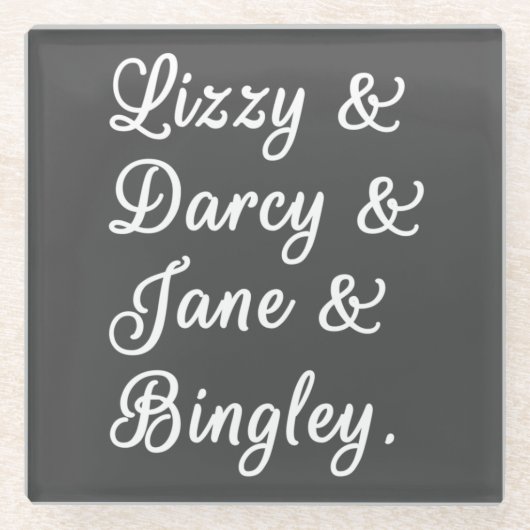 Pride en Prejudice-paren II Glazen Onderzetter (Voorkant)