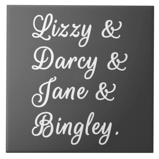 Pride en Prejudice-paren II Tegeltje (Voorkant)