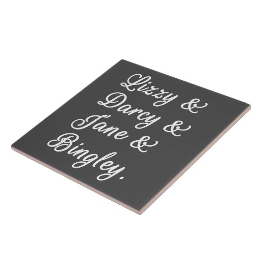 Pride en Prejudice-paren II Tegeltje (Zijkant)