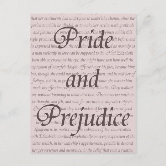 Pride en Prejudice Quote Briefkaart (Voorkant)