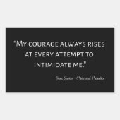 Pride en Prejudice Quote I Rechthoekige Sticker (Voorkant)