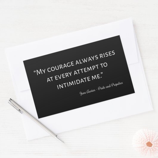 Pride en Prejudice Quote I Rechthoekige Sticker (Envelop)