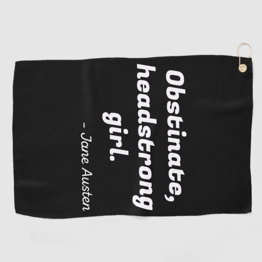 Pride en Prejudice Quote II Golfhanddoek (Horizontaal)