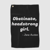 Pride en Prejudice Quote II Golfhanddoek (Voorkant)