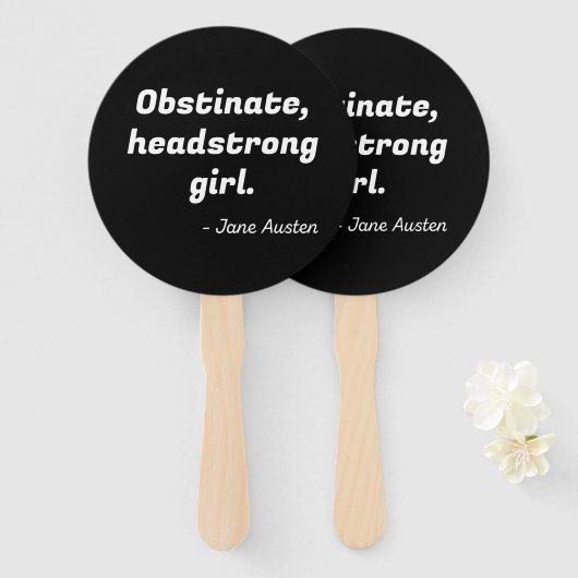 Pride en Prejudice Quote II Handwaaier (Voorkant en achterkant)