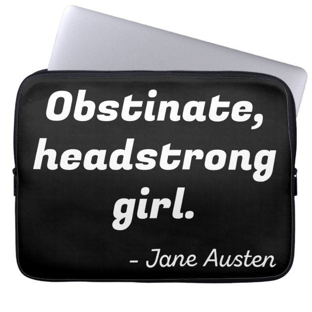 Pride en Prejudice Quote II Laptop Sleeve (Voorkant)