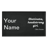 Pride en Prejudice Quote II Naambadge (Voorkant)