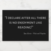 Pride en Prejudice Quote III Voedselcontainer Etiket (Enkel label)