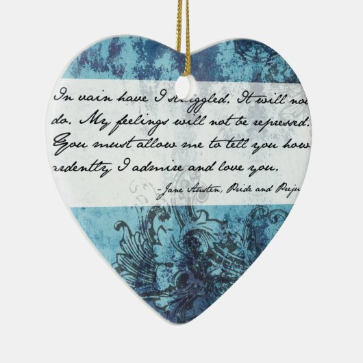 Pride en Prejudice Quote Keramisch Ornament (Rechts)