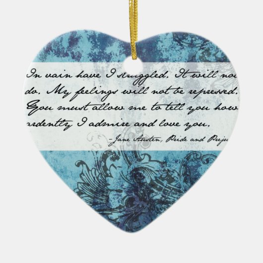 Pride en Prejudice Quote Keramisch Ornament (Voorkant)