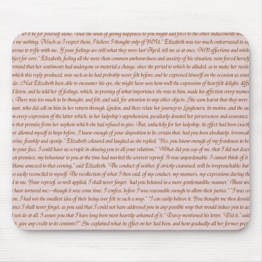 Pride en Prejudice Quote Muismat (Voorkant)