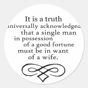 Pride en Prejudice Ronde Sticker