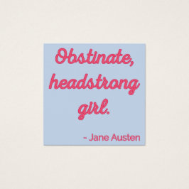 Pride en Prejudiciële Citaat II - Stijl van de Sch Vierkante Visitekaartjes