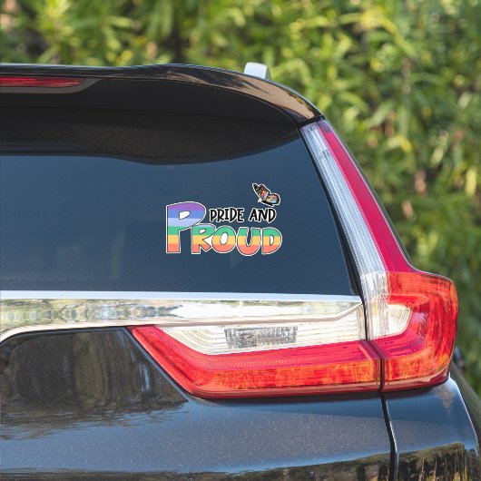 Pride en rode regenboog sticker (Auto Zijkant)