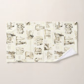 Pride en Vooroordelen Beige Sepia Toile Quotes Bad Handdoek (Handdoek)