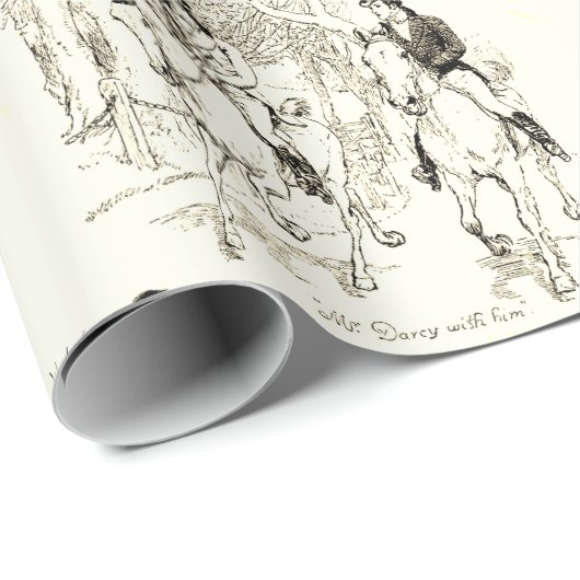 Pride en Vooroordelen Beige Sepia Toile Quotes Cadeaupapier (Rol Hoek)