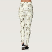 Pride en Vooroordelen Beige Sepia Toile Quotes Leggings (Achterkant)
