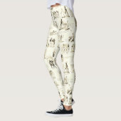 Pride en Vooroordelen Beige Sepia Toile Quotes Leggings (Links)