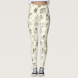 Pride en Vooroordelen Beige Sepia Toile Quotes Leggings