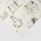 Pride en Vooroordelen Beige Sepia Toile Quotes Tissuepapier (Detail)