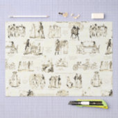Pride en Vooroordelen Beige Sepia Toile Quotes Tissuepapier (Craft)