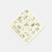 Pride en Vooroordelen Beige Tool Quote Illustratie Servet (Hoek)