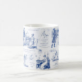 Pride en vooroordelen Blue Toile Quotes Koffiemok (Center)