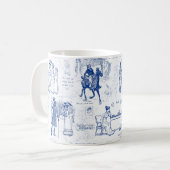 Pride en vooroordelen Blue Toile Quotes Koffiemok (Voorkant links)