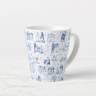 Pride en vooroordelen Blue Toile Quotes Latte Mok