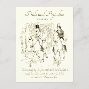 Pride en Vooroordelen Darcy Bingley Ride Horses Briefkaart