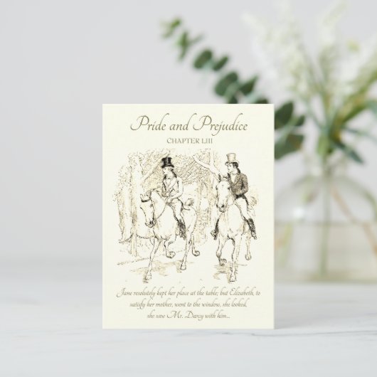 Pride en Vooroordelen Darcy Bingley Ride Horses Briefkaart (Staand voorkant)