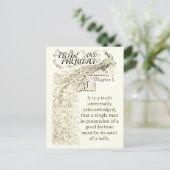 Pride en Vooroordelen Hoofdstuk Een Peacock Beige Briefkaart (Staand voorkant)