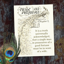 Pride en Vooroordelen Hoofdstuk Een Peacock Beige Briefkaart