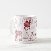 Pride en vooroordelen Red Toile Quotes Koffiemok (Voorkant links)