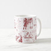 Pride en vooroordelen Red Toile Quotes Koffiemok (Voorkant rechts)
