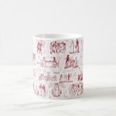 Pride en vooroordelen Red Toile Quotes Koffiemok (Center)