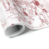 Pride en Vooroordelen Rode Toile Citaten Illustrat Cadeaupapier (Rol Hoek)