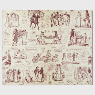 Pride en Vooroordelen Toile Quotes Illustratie Cadeaupapier