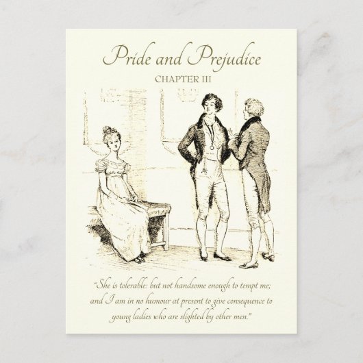 Pride en Vooroordelen Tolerable Elizabeth Darcy Ba Briefkaart (Voorkant)